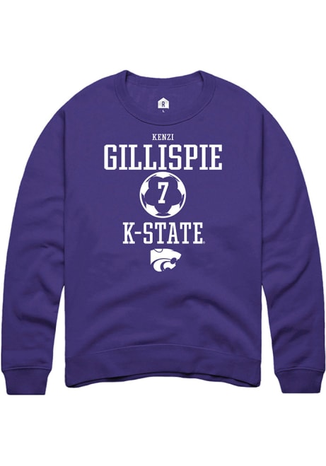 Kenzi Gillispie Rally Mens Purple K-State Wildcats NIL Sport Icon Crew Sweatshirt