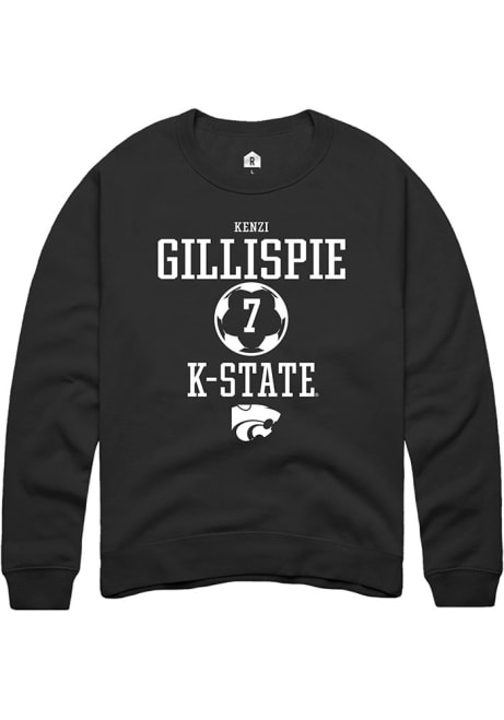 Kenzi Gillispie Rally Mens Black K-State Wildcats NIL Sport Icon Crew Sweatshirt