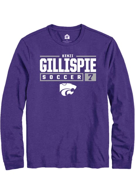 Kenzi Gillispie Rally Mens Purple K-State Wildcats NIL Stacked Box Tee