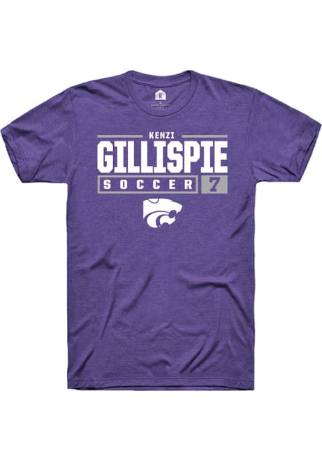 Kenzi Gillispie Purple K-State Wildcats NIL Stacked Box Short Sleeve T Shirt