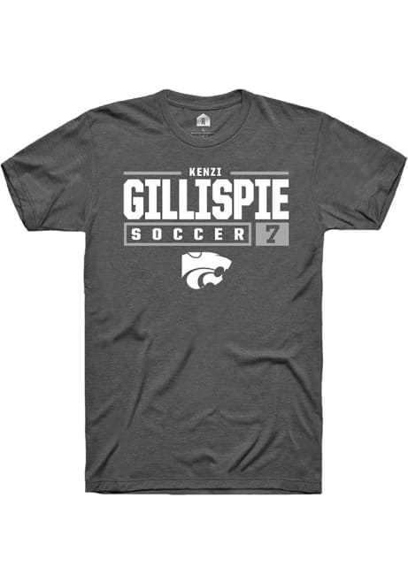 Kenzi Gillispie Grey K-State Wildcats NIL Stacked Box Short Sleeve T Shirt