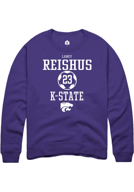 Laney Reishus Rally Mens Purple K-State Wildcats NIL Sport Icon Crew Sweatshirt