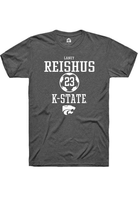 Laney Reishus Dark Grey K-State Wildcats NIL Sport Icon Short Sleeve T Shirt