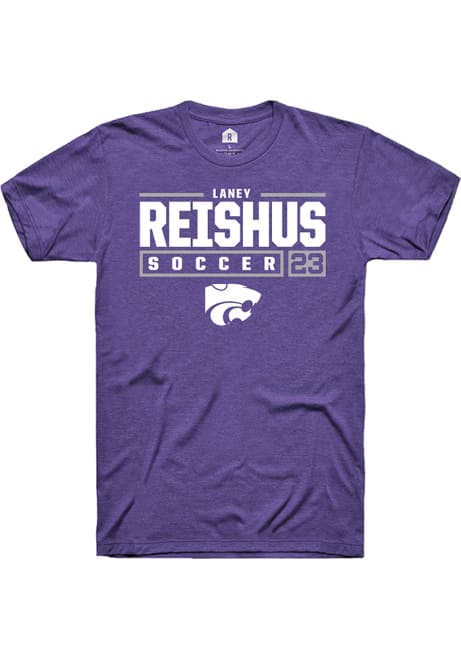 Laney Reishus Purple K-State Wildcats NIL Stacked Box Short Sleeve T Shirt