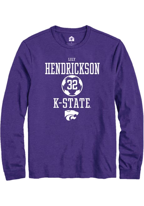 Lily Hendrickson Rally Mens Purple K-State Wildcats NIL Sport Icon Tee