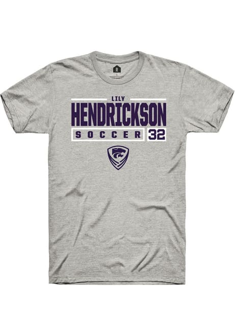 Lily Hendrickson Ash K-State Wildcats NIL Stacked Box Short Sleeve T Shirt