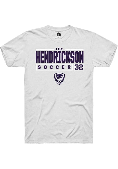 Lily Hendrickson White K-State Wildcats NIL Stacked Box Short Sleeve T Shirt