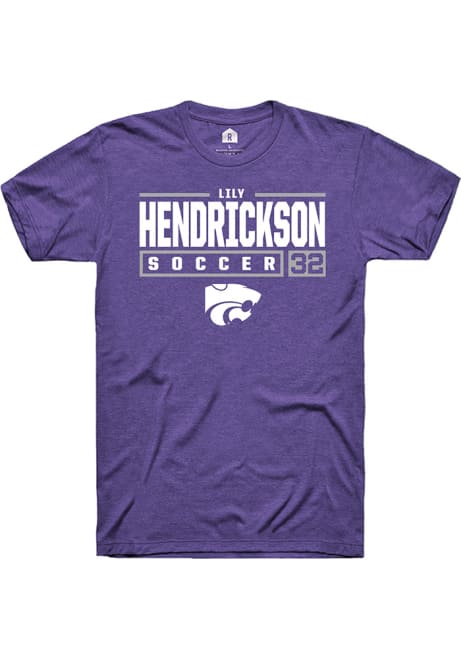Lily Hendrickson Purple K-State Wildcats NIL Stacked Box Short Sleeve T Shirt