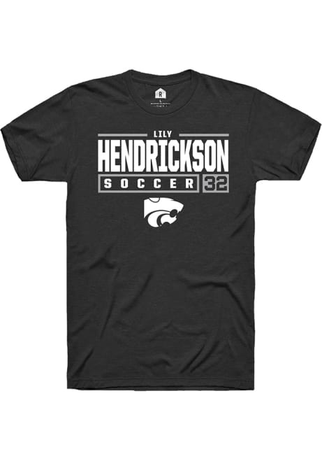Lily Hendrickson Black K-State Wildcats NIL Stacked Box Short Sleeve T Shirt