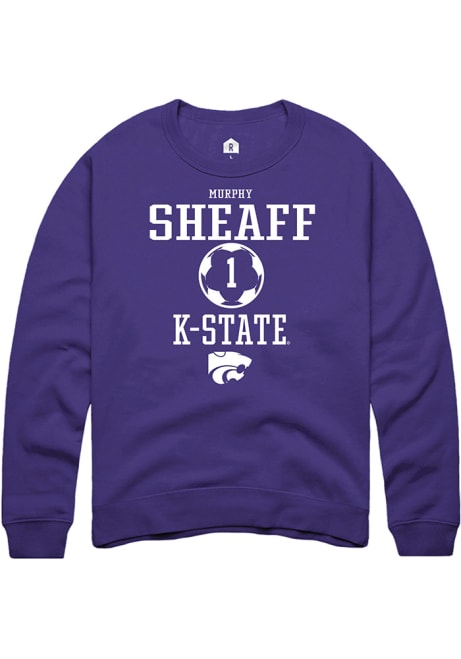 Murphy Sheaff Rally Mens Purple K-State Wildcats NIL Sport Icon Crew Sweatshirt