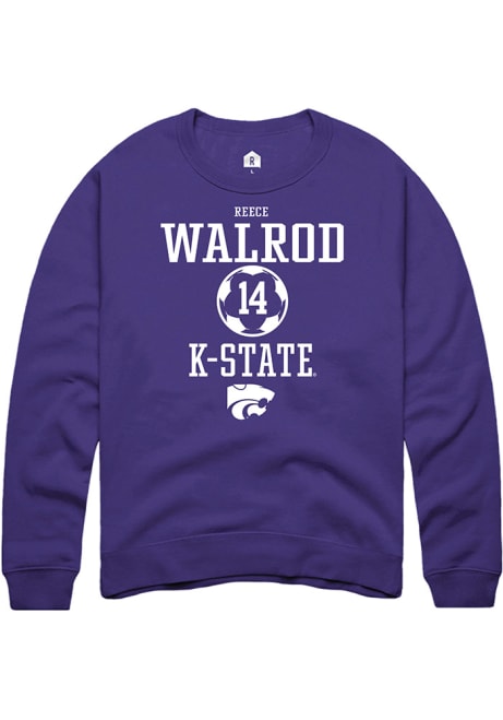 Reece Walrod Rally Mens Purple K-State Wildcats NIL Sport Icon Crew Sweatshirt