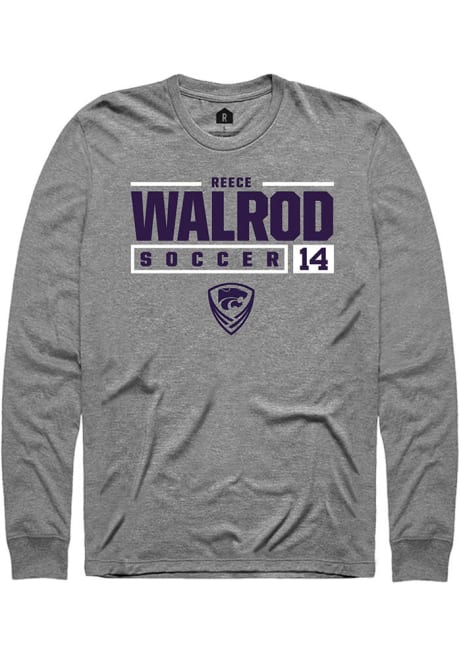 Reece Walrod Rally Mens Graphite K-State Wildcats NIL Stacked Box Tee