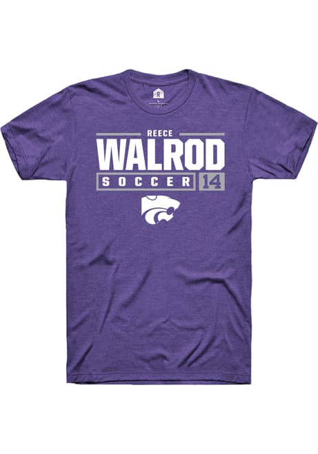 Reece Walrod Purple K-State Wildcats NIL Stacked Box Short Sleeve T Shirt
