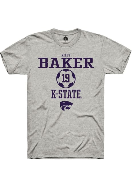 Riley Baker Ash K-State Wildcats NIL Sport Icon Short Sleeve T Shirt