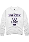 Main image for Riley Baker Rally Mens White K-State Wildcats NIL Sport Icon Crew Sweatshirt