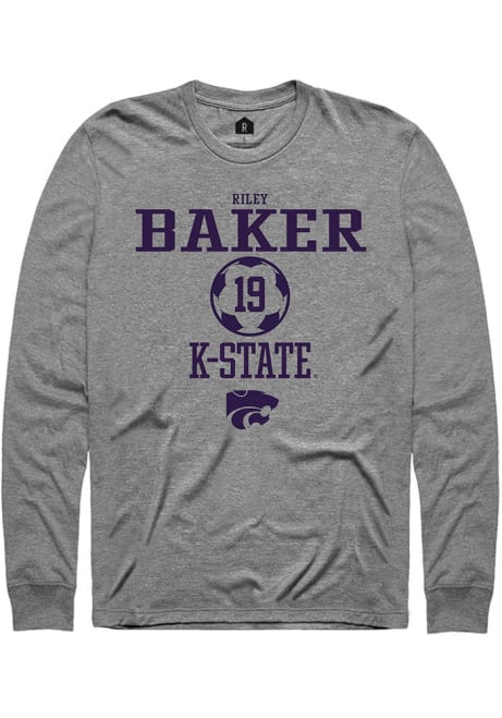 Riley Baker Rally Mens Graphite K-State Wildcats NIL Sport Icon Tee