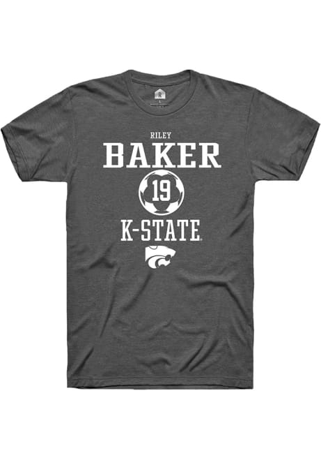 Riley Baker Grey K-State Wildcats NIL Sport Icon Short Sleeve T Shirt