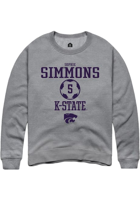 Sophie Simmons Rally Mens Graphite K-State Wildcats NIL Sport Icon Crew Sweatshirt