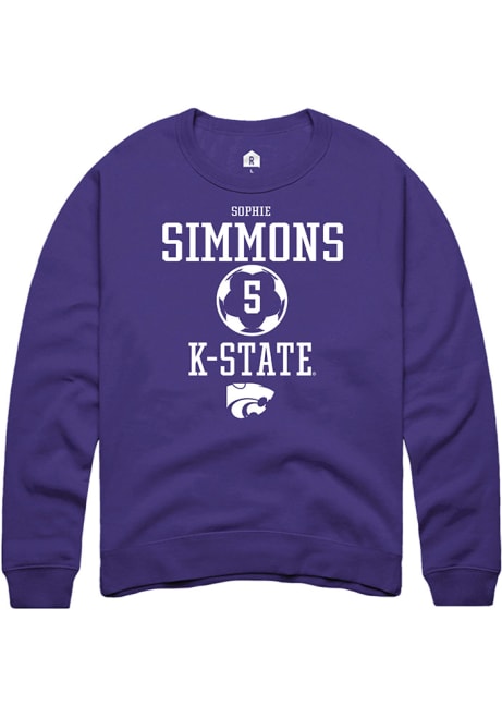 Sophie Simmons Rally Mens Purple K-State Wildcats NIL Sport Icon Crew Sweatshirt