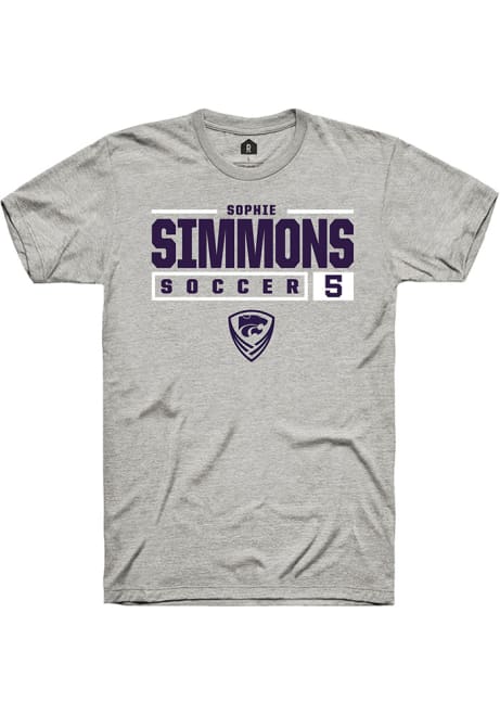 Sophie Simmons Ash K-State Wildcats NIL Stacked Box Short Sleeve T Shirt