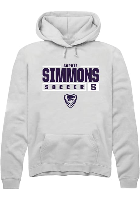 Sophie Simmons Rally Mens White K-State Wildcats NIL Stacked Box Hooded Sweatshirt
