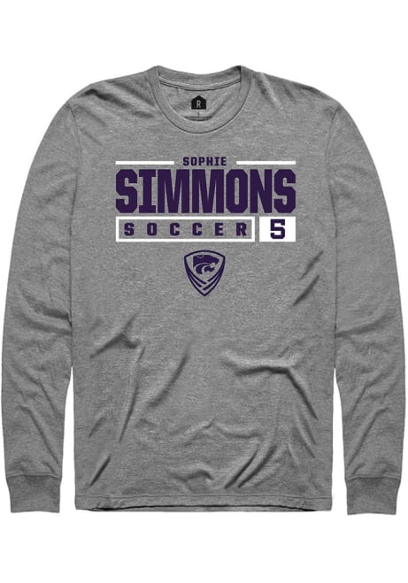 Sophie Simmons Rally Mens Graphite K-State Wildcats NIL Stacked Box Tee
