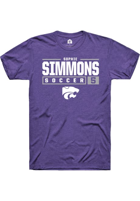 Sophie Simmons Purple K-State Wildcats NIL Stacked Box Short Sleeve T Shirt
