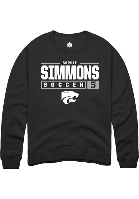 Sophie Simmons Rally Mens Black K-State Wildcats NIL Stacked Box Crew Sweatshirt