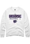 Main image for Elizabeth Gregorski Rally Mens White K-State Wildcats NIL Stacked Box Crew Sweatshirt