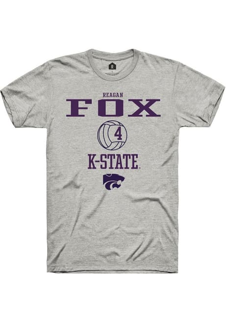 Reagan Fox Grey K-State Wildcats NIL Sport Icon Short Sleeve T Shirt