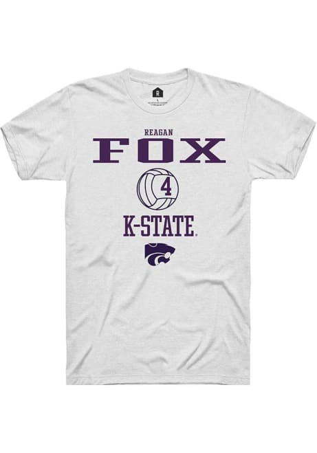 Reagan Fox White K-State Wildcats NIL Sport Icon Short Sleeve T Shirt