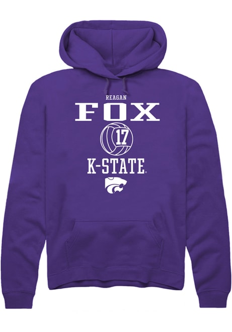 Reagan Fox Rally Mens Purple K-State Wildcats NIL Sport Icon Hooded Sweatshirt