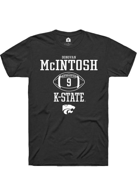 Donovan McIntosh Black K-State Wildcats NIL Sport Icon Short Sleeve T Shirt