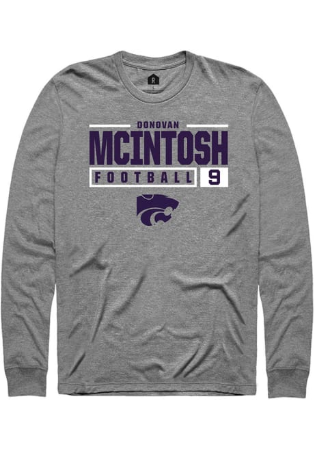 Mens K-State Wildcats Grey Rally NIL Stacked Box Tee