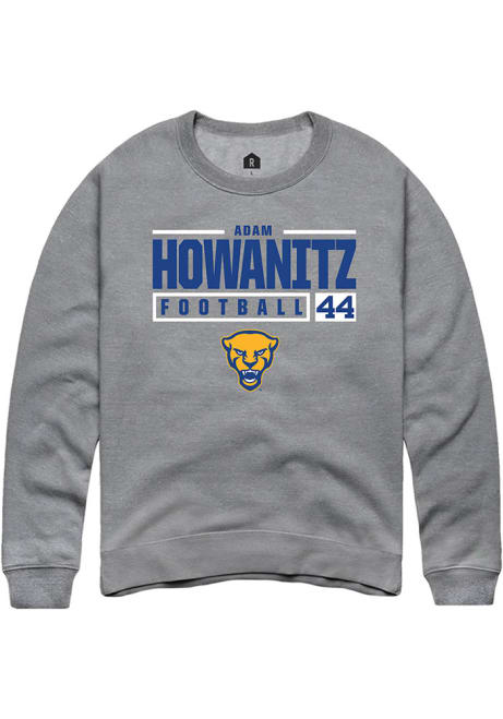 Adam Howanitz Rally Mens Graphite Pitt Panthers NIL Stacked Box Crew Sweatshirt