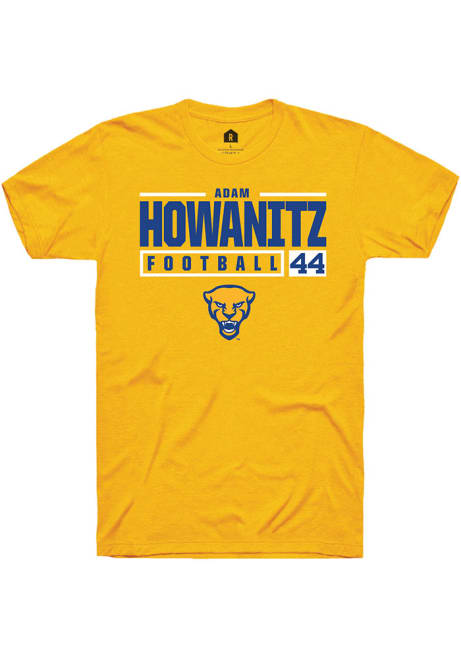 Adam Howanitz Gold Pitt Panthers NIL Stacked Box Short Sleeve T Shirt