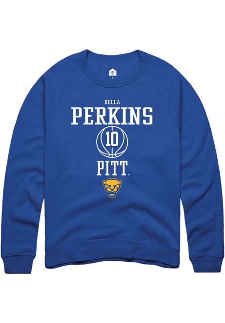 Bella Perkins Rally Mens Blue Pitt Panthers NIL Sport Icon Crew Sweatshirt