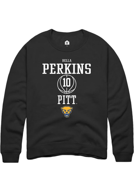 Bella Perkins Rally Mens Black Pitt Panthers NIL Sport Icon Crew Sweatshirt