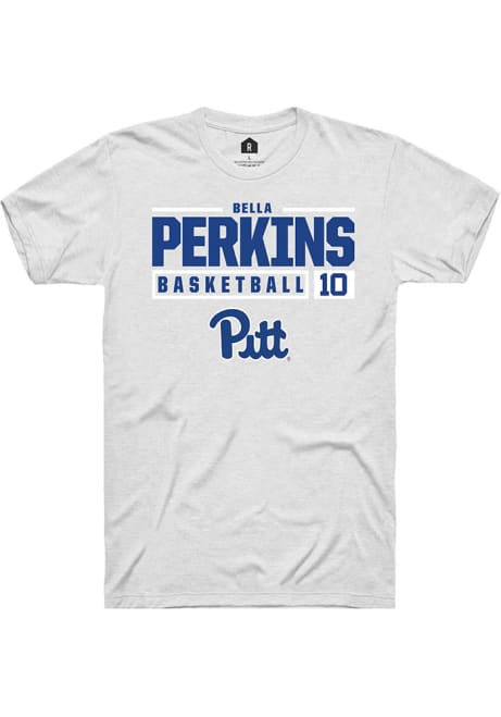 Bella Perkins White Pitt Panthers NIL Stacked Box Short Sleeve T Shirt