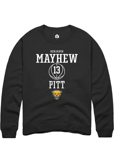 Benjamin Mayhew Rally Mens Black Pitt Panthers NIL Sport Icon Crew Sweatshirt