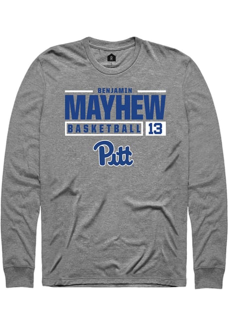 Benjamin Mayhew Rally Mens Graphite Pitt Panthers NIL Stacked Box Tee