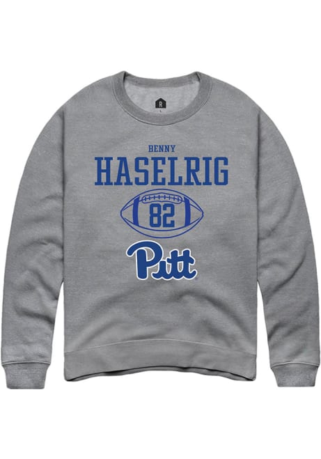 Benny Haselrig Rally Mens Graphite Pitt Panthers NIL Sport Icon Crew Sweatshirt