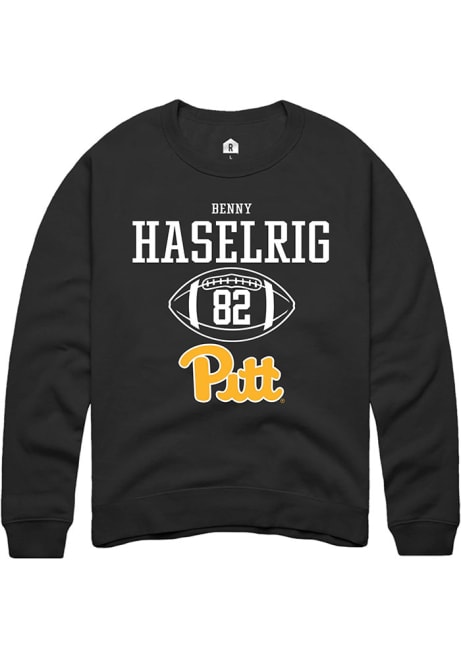 Benny Haselrig Rally Mens Black Pitt Panthers NIL Sport Icon Crew Sweatshirt