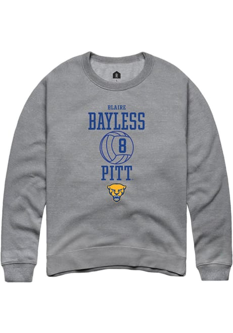 Blaire Bayless Rally Mens Graphite Pitt Panthers NIL Sport Icon Crew Sweatshirt