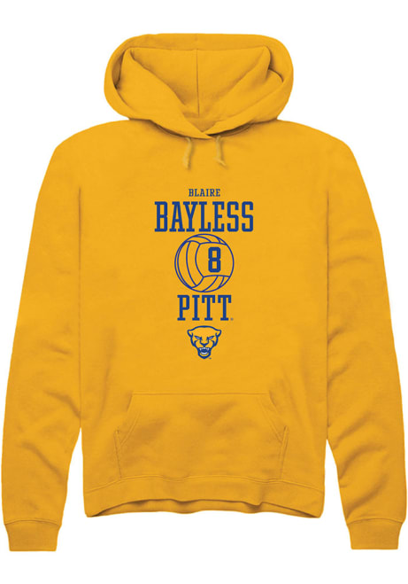 Blaire Bayless Rally Mens Gold Pitt Panthers NIL Sport Icon Hooded Sweatshirt