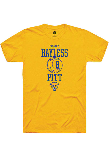 Blaire Bayless Gold Pitt Panthers NIL Sport Icon Short Sleeve T Shirt