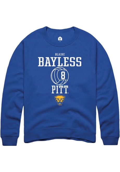 Blaire Bayless Rally Mens Blue Pitt Panthers NIL Sport Icon Crew Sweatshirt