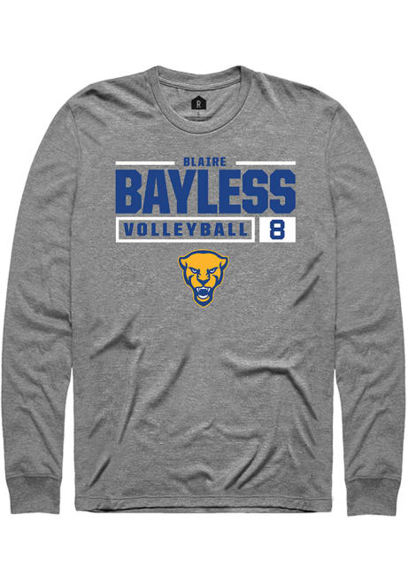 Blaire Bayless Rally Mens Graphite Pitt Panthers NIL Stacked Box Tee