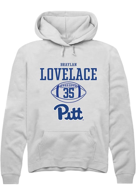 Braylan Lovelace Rally Mens White Pitt Panthers NIL Sport Icon Hooded Sweatshirt