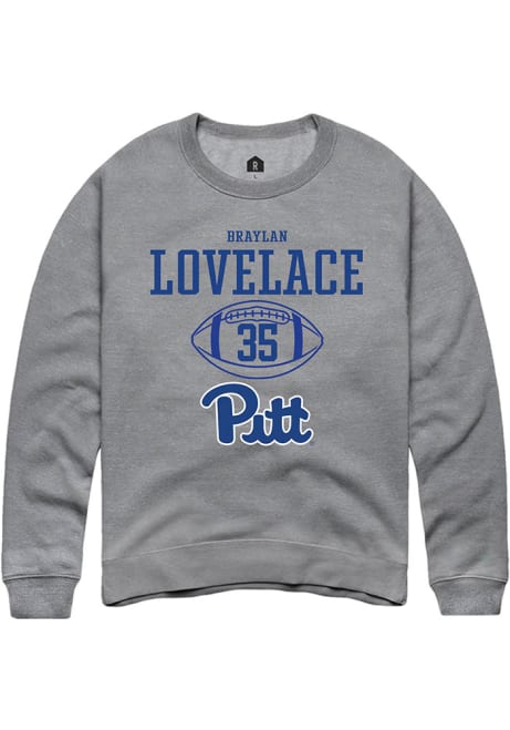 Braylan Lovelace Rally Mens Graphite Pitt Panthers NIL Sport Icon Crew Sweatshirt